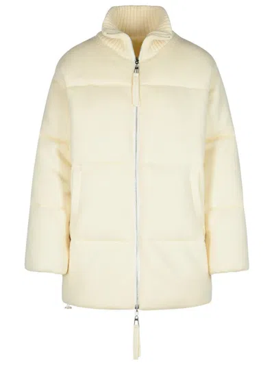 P.A.R.O.S.H P.A.R.O.S.H. 'LAST' CREAM WOOL BLEND DOWN JACKET