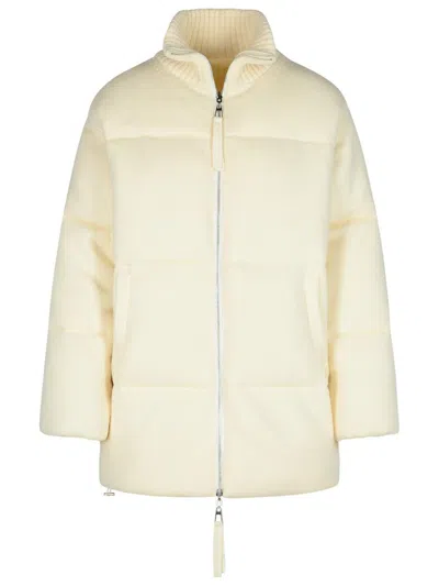 P.A.R.O.S.H P.A.R.O.S.H. 'LAST' CREAM WOOL BLEND DOWN JACKET