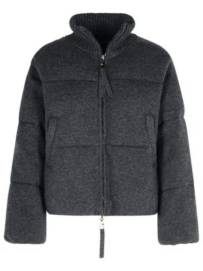 P.A.R.O.S.H P.A.R.O.S.H. 'LAST' GREY WOOL BLEND DOWN JACKET
