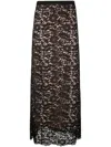 P.a.r.o.s.h Floral-lace Maxi Skirt In Schwarz