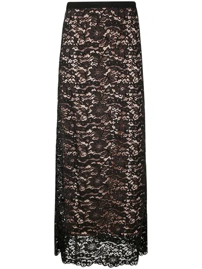 P.A.R.O.S.H FLORAL-LACE MAXI SKIRT