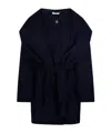 P.a.r.o.s.h Draped Belted Coat In Black