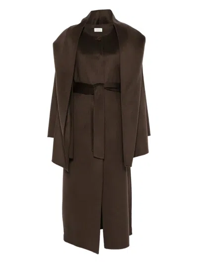 P.a.r.o.s.h Leak Belted Wool Coat In Brown