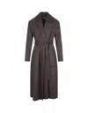 P.A.R.O.S.H LEAK COAT IN BROWN WOOL DOUBLE