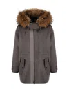 P.a.r.o.s.h Parosh Parka Imbottito Panno In Marrone