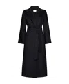 P.a.r.o.s.h Black Belted-waist Cashmere Midi Coat In Black