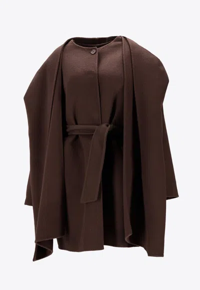P.a.r.o.s.h Leak Wool Belted Coat In Brown