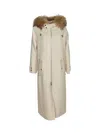 P.a.r.o.s.h Trimmed Hooded Parka Coat In Panna