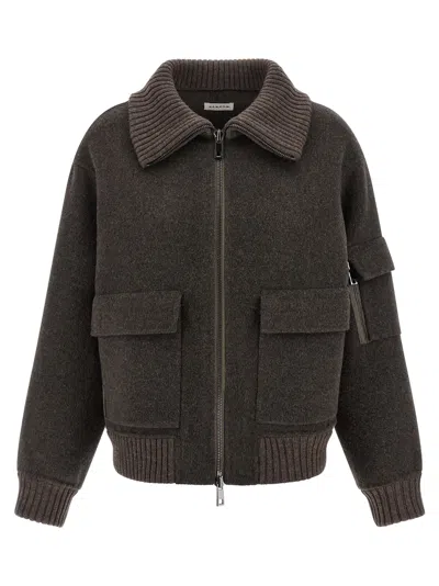 P.a.r.o.s.h Leak25 Bomber Jacket In Brown