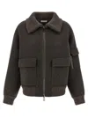 P.a.r.o.s.h P. A.r. O.s. H. Wool Jacket With A Wide Collar In Brown