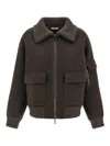 P.a.r.o.s.h P. A.r. O.s. H. Wool Jacket With A Wide Collar In Brown