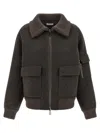 P.a.r.o.s.h P. A.r. O.s. H. Wool Jacket With A Wide Collar In Brown