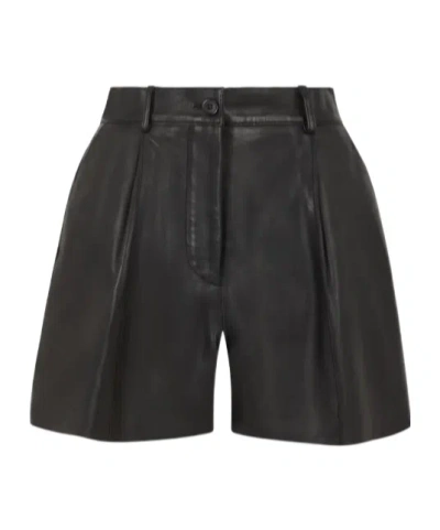 P.a.r.o.s.h Leather Bermuda In Black