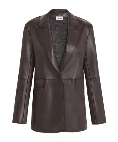 P.a.r.o.s.h Leather Blazer In Brown