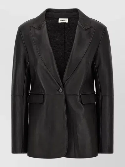 P.a.r.o.s.h Leather Blazer In Black