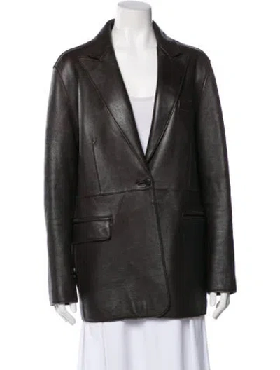 Pre-owned P.a.r.o.s.h Leather Blazer In Brown