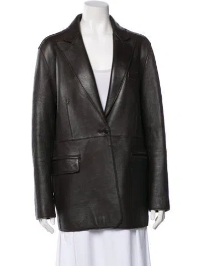 Pre-owned P.a.r.o.s.h Leather Blazer In Brown