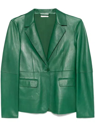 P.a.r.o.s.h Leather Blazer In Green