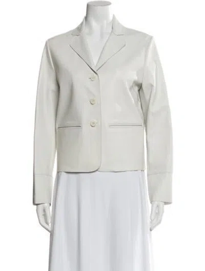Pre-owned P.a.r.o.s.h Leather Blazer In Neutral