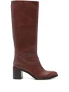 P.a.r.o.s.h Leather Block-heel Boots In Brown