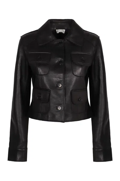 P.a.r.o.s.h Leather Jacket In Black