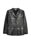 P.a.r.o.s.h Parosh Leather Jacket In Blue