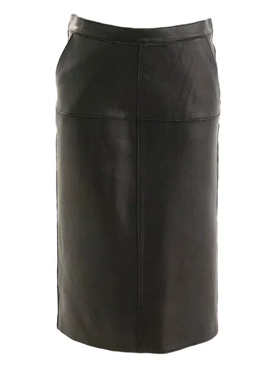 P.a.r.o.s.h Midi Skirt With High Waist Design In Brown