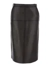 P.a.r.o.s.h Midi Skirt With High Waist Design In Brown