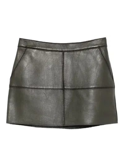 P.a.r.o.s.h Leather Mini Skirt In Black