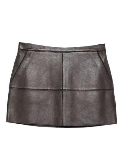 P.A.R.O.S.H PAROSH LEATHER MINI SKIRT