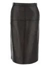 P.a.r.o.s.h Midi Skirt With High Waist Design In Brown