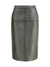 P.a.r.o.s.h P. A.r. O.s. H. Leather Pencil Skirt In Gray