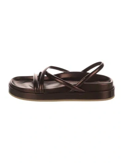 Pre-owned P.a.r.o.s.h Leather Sandals In Brown
