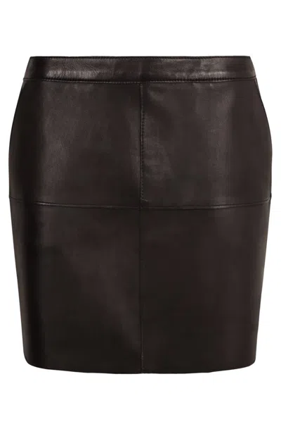 P.a.r.o.s.h Parosh Leather Mini Skirt In Black