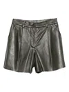 P.a.r.o.s.h Leather Shorts In Gray