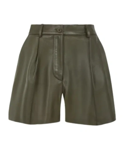 P.a.r.o.s.h Leather Shorts In Green