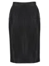 P.a.r.o.s.h Midi Skirt With High Waist Design In Black