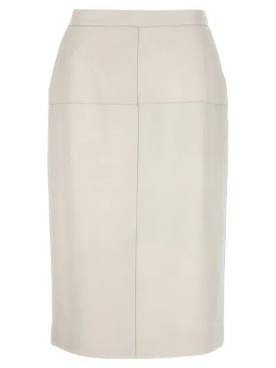 P.a.r.o.s.h . Leather Skirt In White