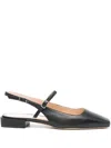 P.a.r.o.s.h Leather Slingback Ballerina Shoes In Black