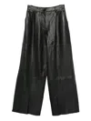 P.a.r.o.s.h Leather Straight-leg Trousers In Black