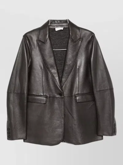 P.a.r.o.s.h Leather Suit Jacket In Black
