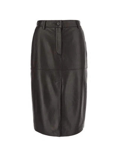 P.a.r.o.s.h Parosh Leather Trousers In Black
