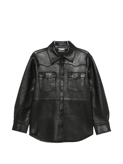 P.a.r.o.s.h Leather Western-style Leather Jacket In Black