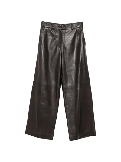 P.a.r.o.s.h Leather Wide-leg Trousers In Multi