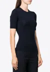 P.a.r.o.s.h Leila Ribbed Knit Wool Top In Blue