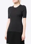 P.a.r.o.s.h Leila Ribbed Knit Wool Top In Gray