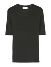 P.a.r.o.s.h Crew Neck Ribbed-knit Wool Top In Green