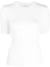 P.a.r.o.s.h . Leila Ribbed-knit Wool Top In White