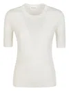 P.a.r.o.s.h Leila Ribbed T-shirt In White
