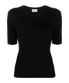 P.a.r.o.s.h Short-sleeved Rib Sweater In Black